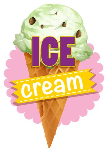 Cone of ice cream  vector