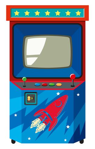 Máquina de juego arcade con temática espacial. vector