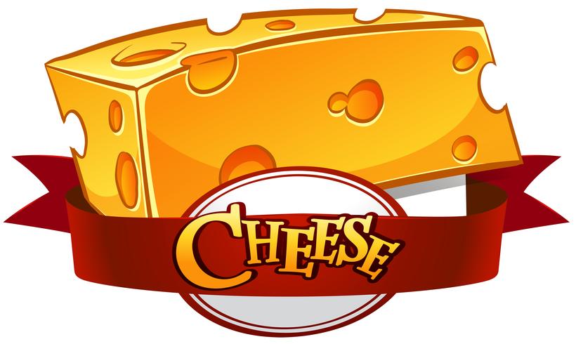 Cheese with text in banner vector