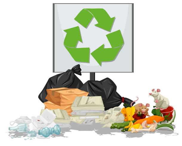 Pile of rubbish scene vector