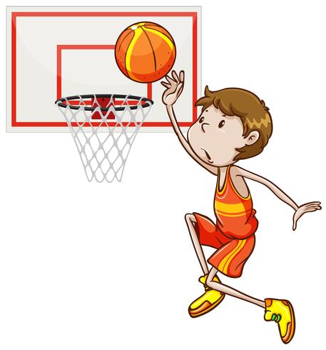 Man shooting basketball in the hoop vector