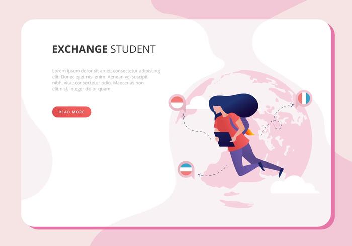 Exchange Student Illustration vector