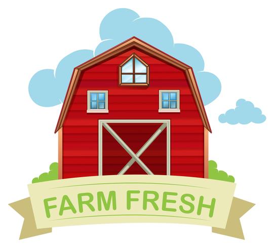 Farm fresh barn on white vector