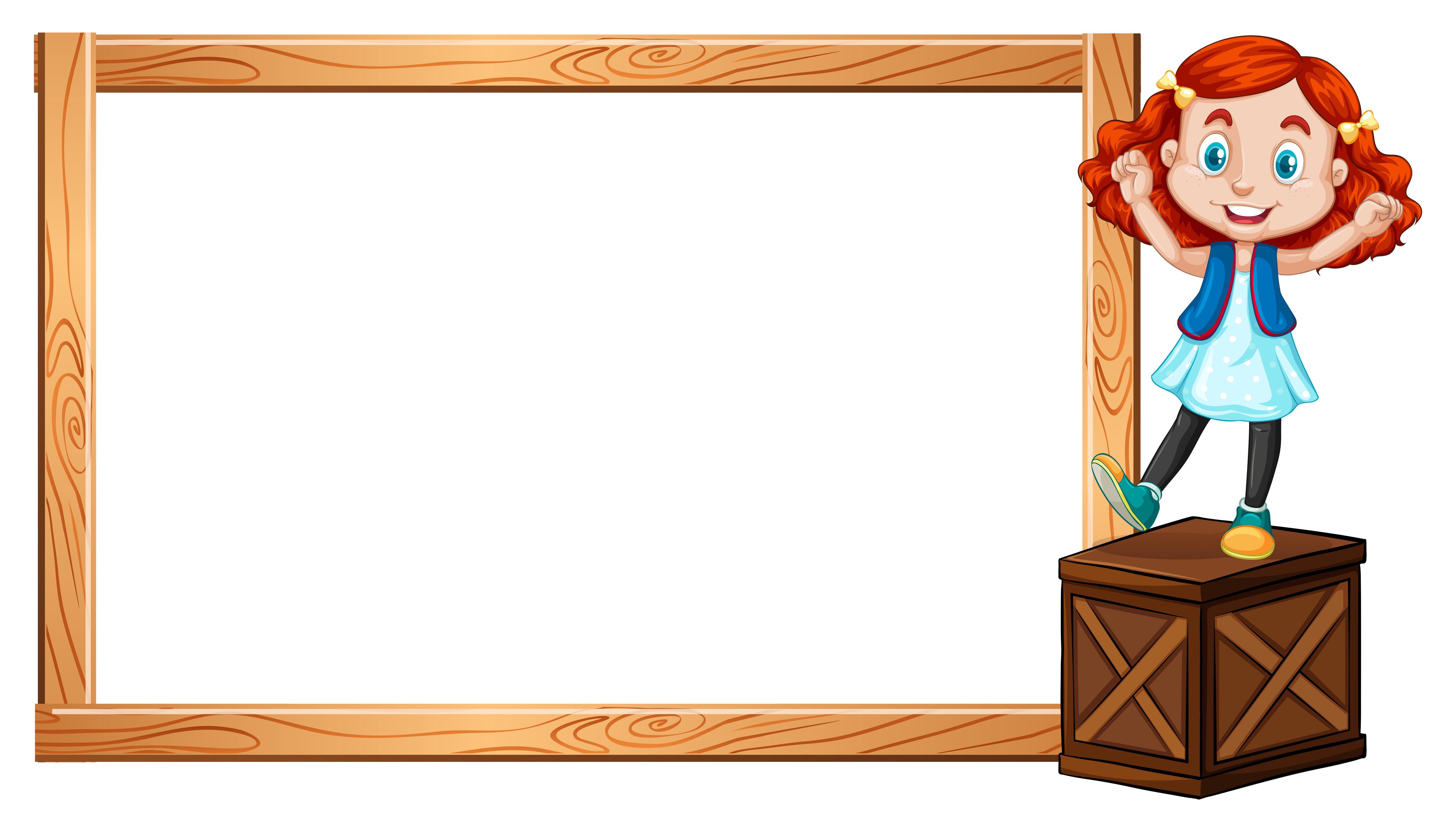 Download Little girl standing on box and border - Download Free ...