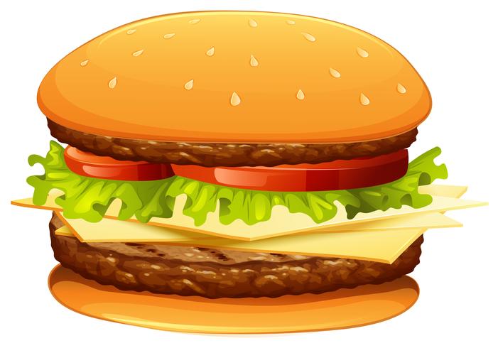 Hamburger with meat and cheese vector