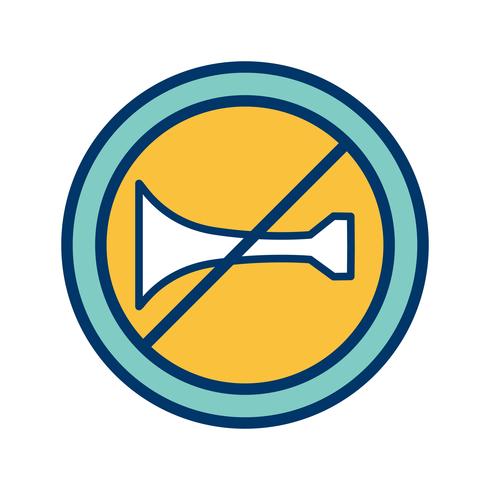 Vector Audible warning devices prohibited Icon