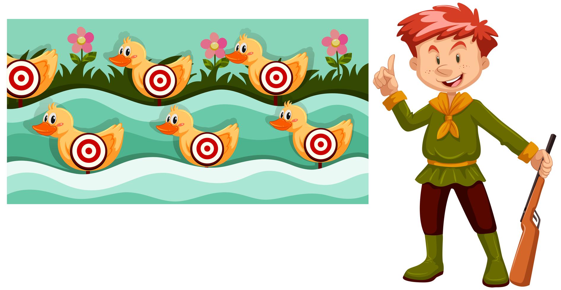 Man with gun and shooting game 366366 Vector Art at Vecteezy