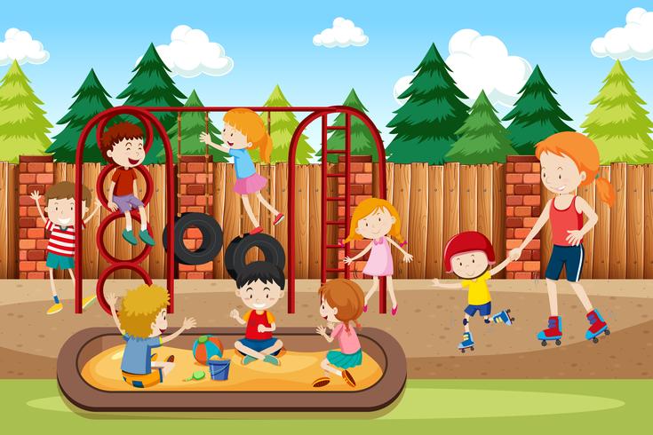 People at the playground vector