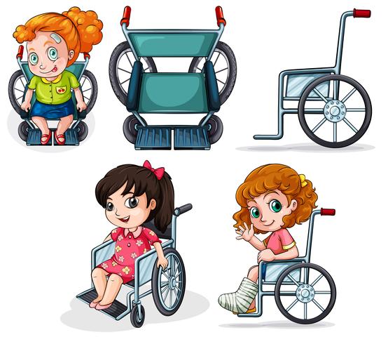 Different wheelchairs vector