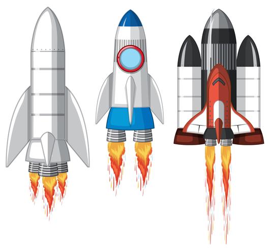 Un conjunto de cohete espacial vector