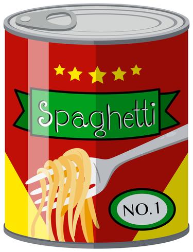 Canned food with spaghetti