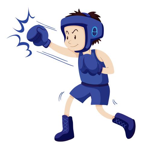 Man in blue outfit doing boxing vector