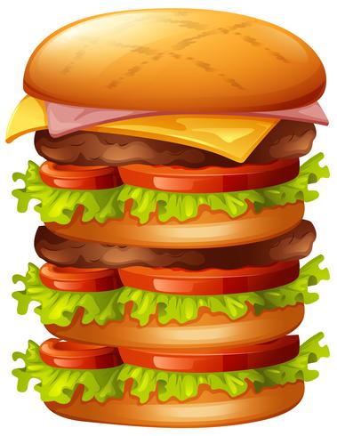 Hamburger with many layers vector