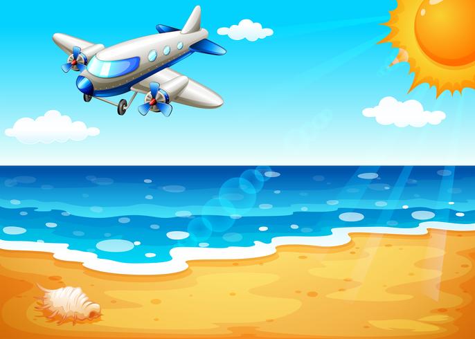 An airplane at the beach vector