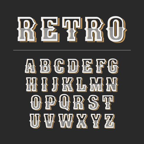 Retro Alphabet Vector