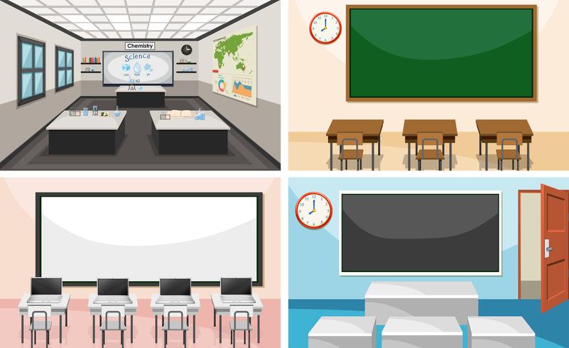 Set of modern classroom vector