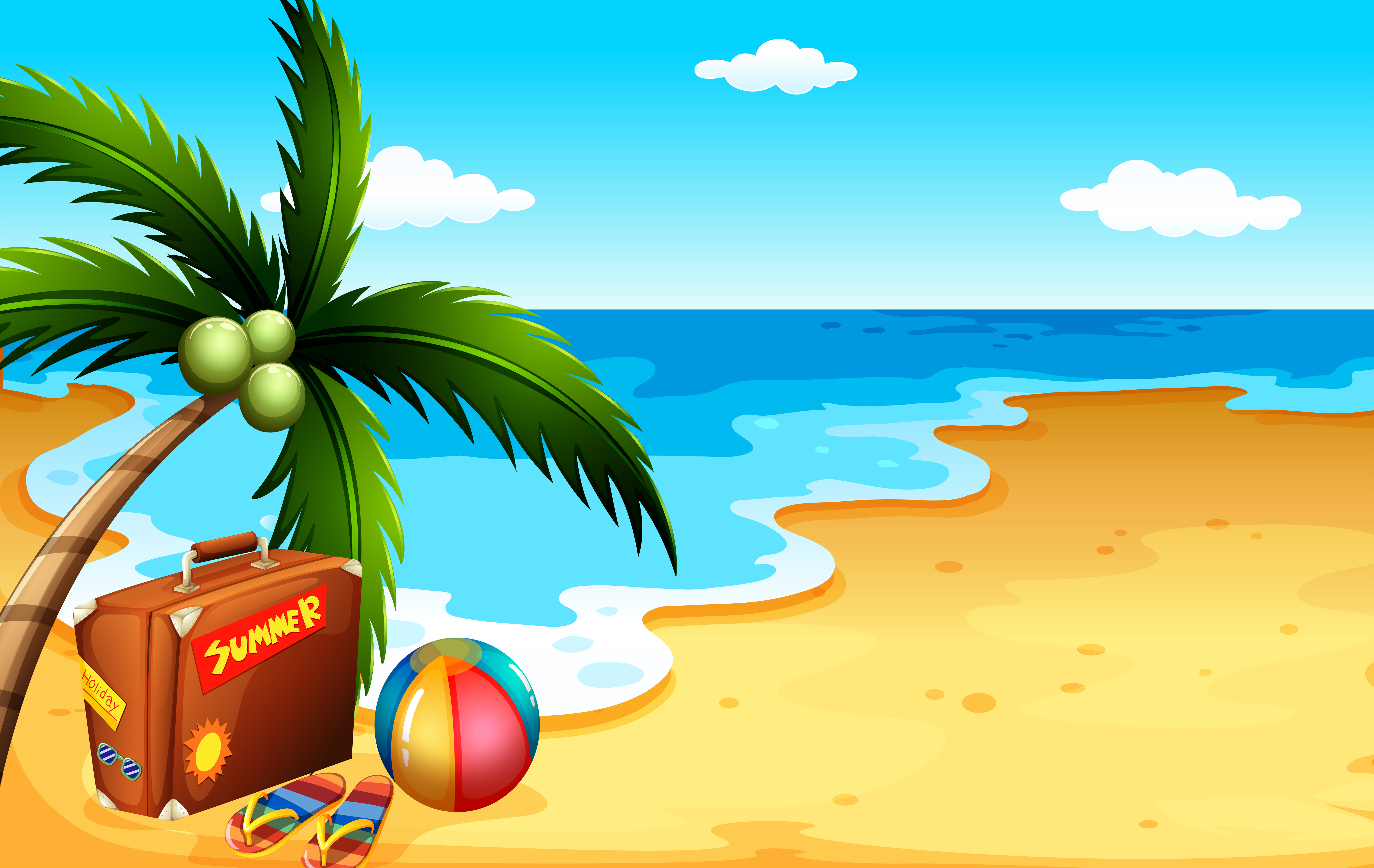 Summer at the beach 366538 Vector Art at Vecteezy