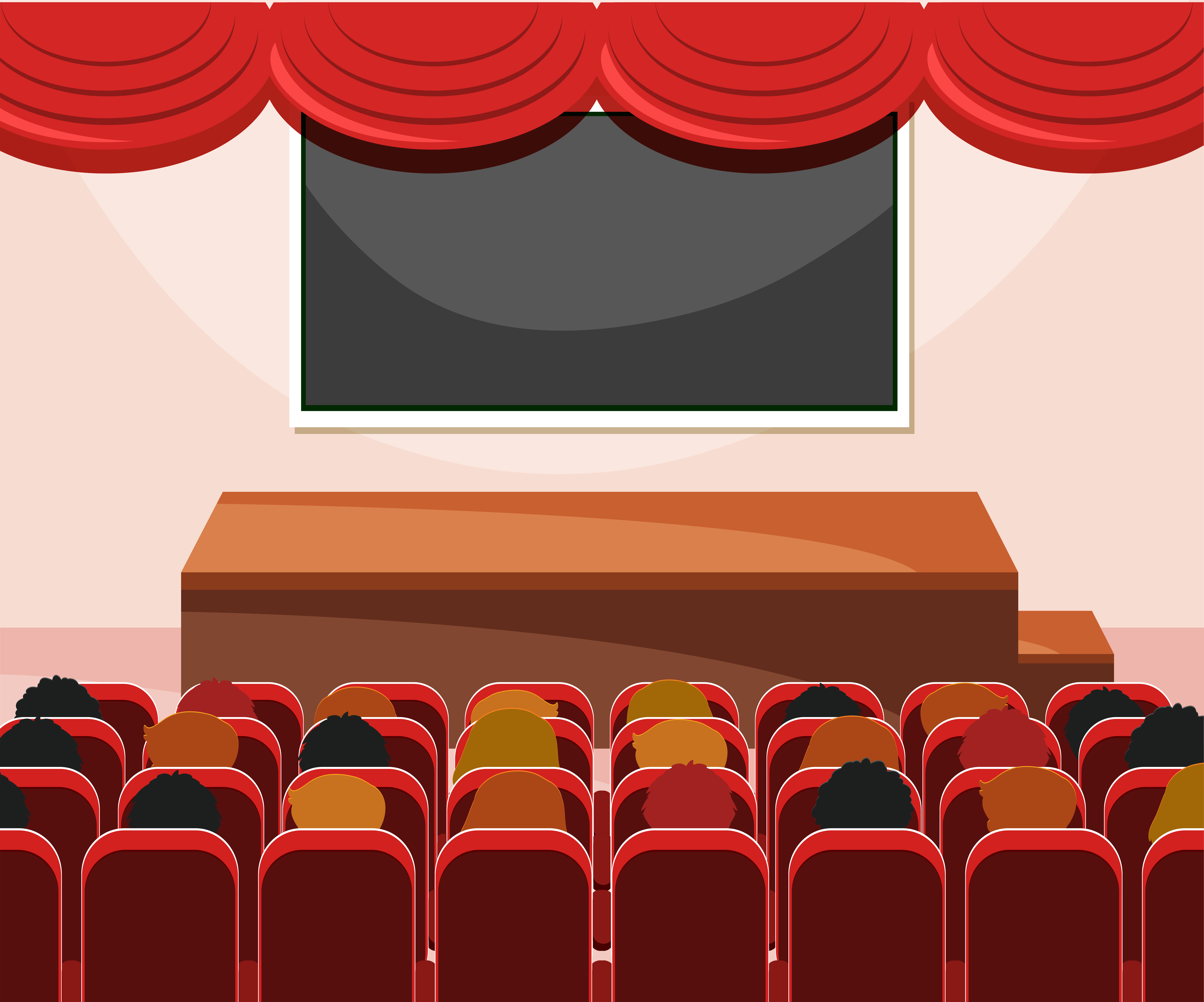 Interior of stage with audience 366563 Vector Art at Vecteezy