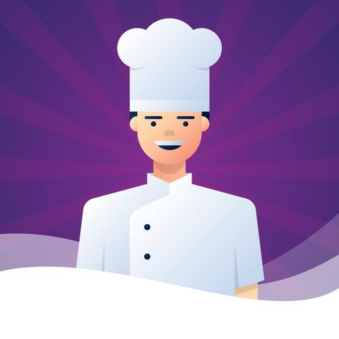 Ilustración de personaje de dibujos animados de Chef sonriente vector
