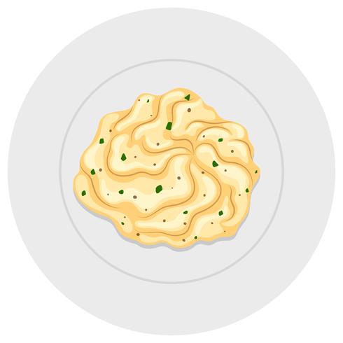 Mash potato on the plate vector