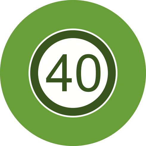 Vector Speed limit 40 Icon