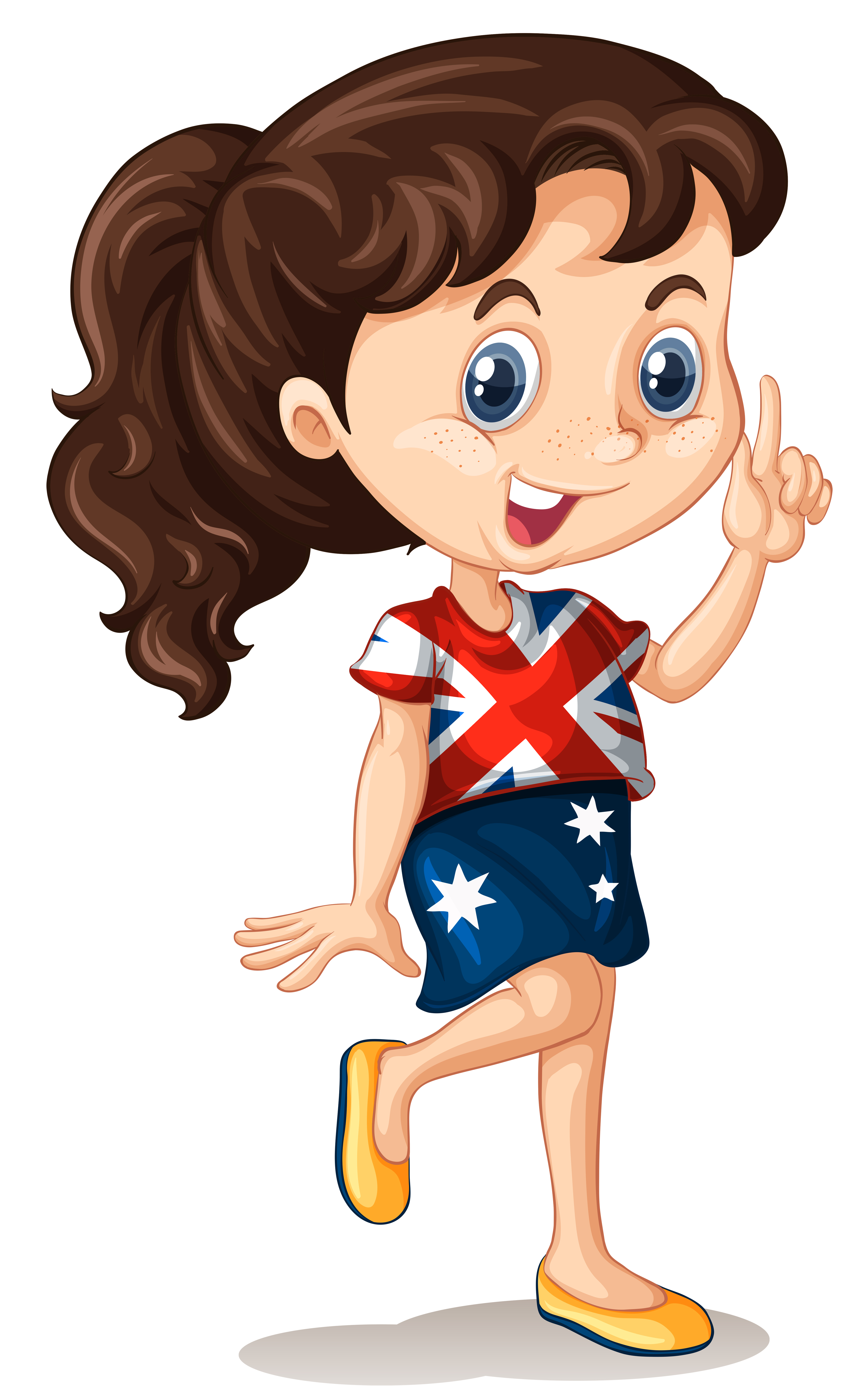 Australian girl pointing finger 366686 Vector Art at Vecteezy