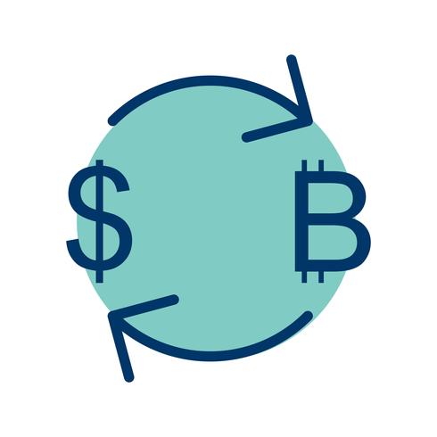 Cambiar Bitcoin Con Dólar Vector Icon