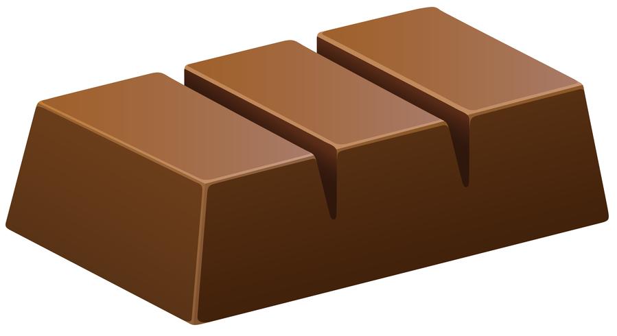 Dark chocolate bar on white vector