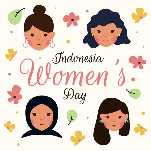 Vector Día de la Mujer Kartini Indonesia