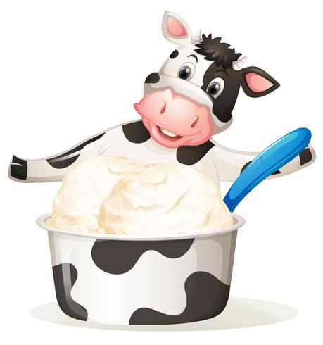 Cow with dairy ice cream vector