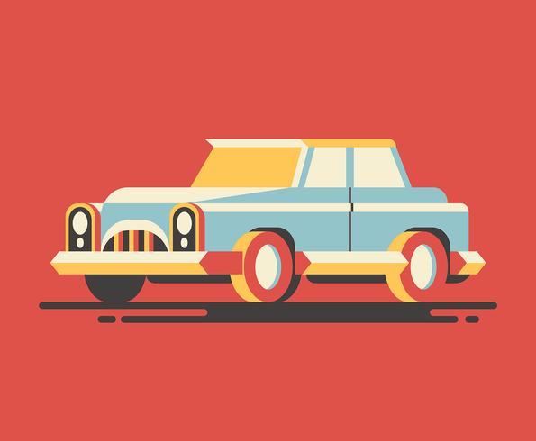 Ilustración de coche retro vector