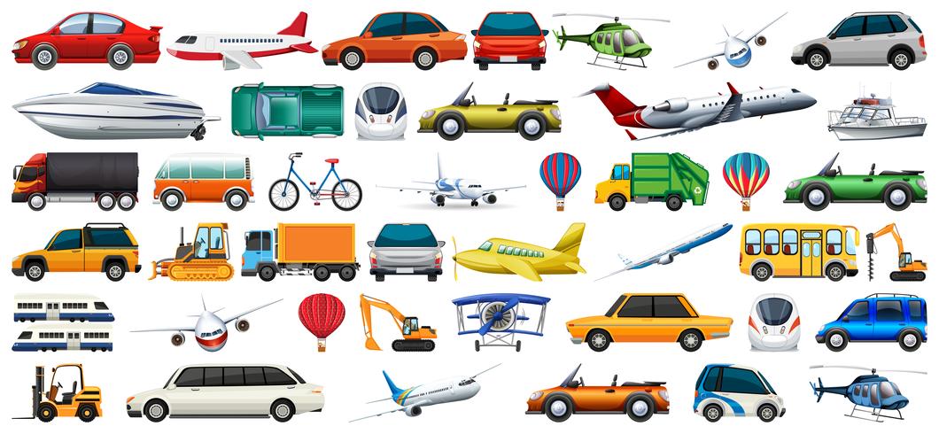 Set of transport vechicles vector