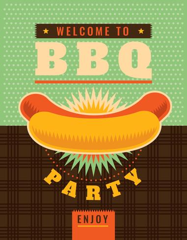 Retro BBQ poster vector