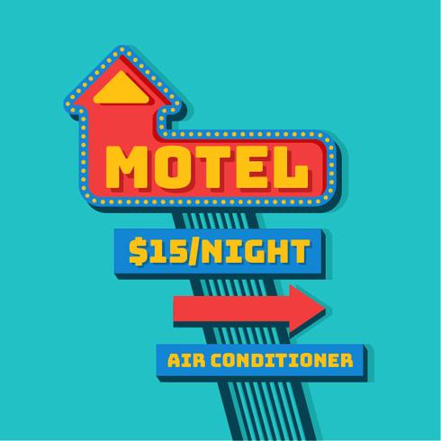 Vector retro de la muestra del motel