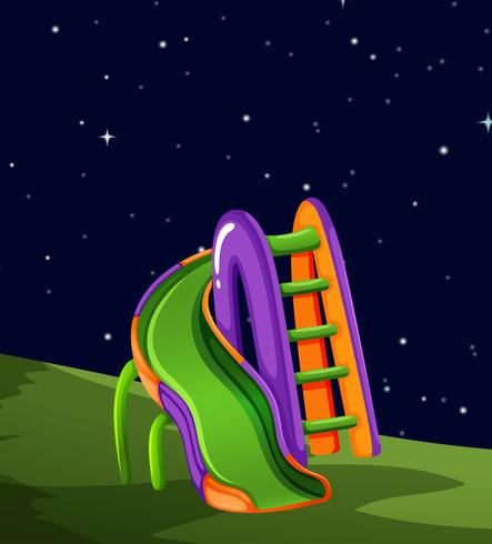 Playground at night scene vector