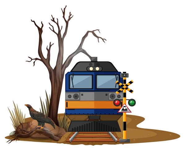 Paseo en tren en desierto seco vector