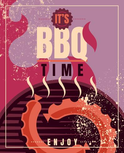 Retro BBQ poster vector