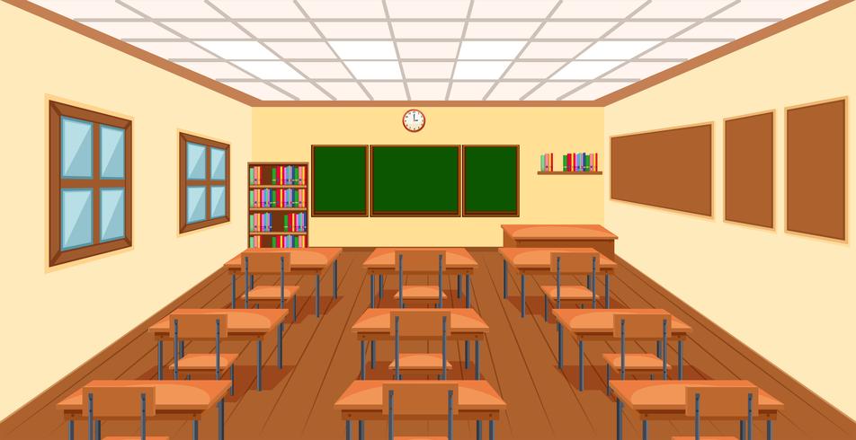 Modern empthy classroom background vector