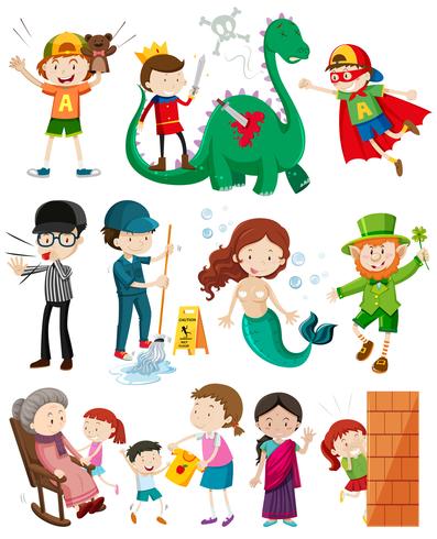 People doing different activities vector