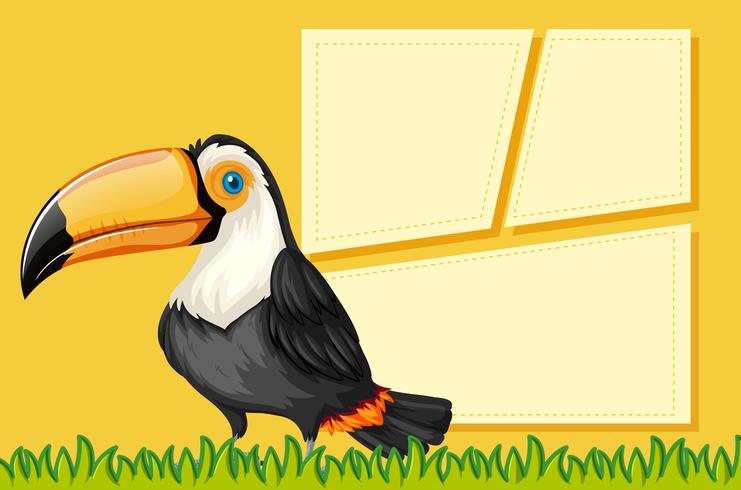 A toucan on blank template vector