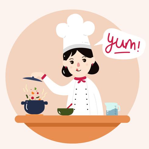 vector de chica chef