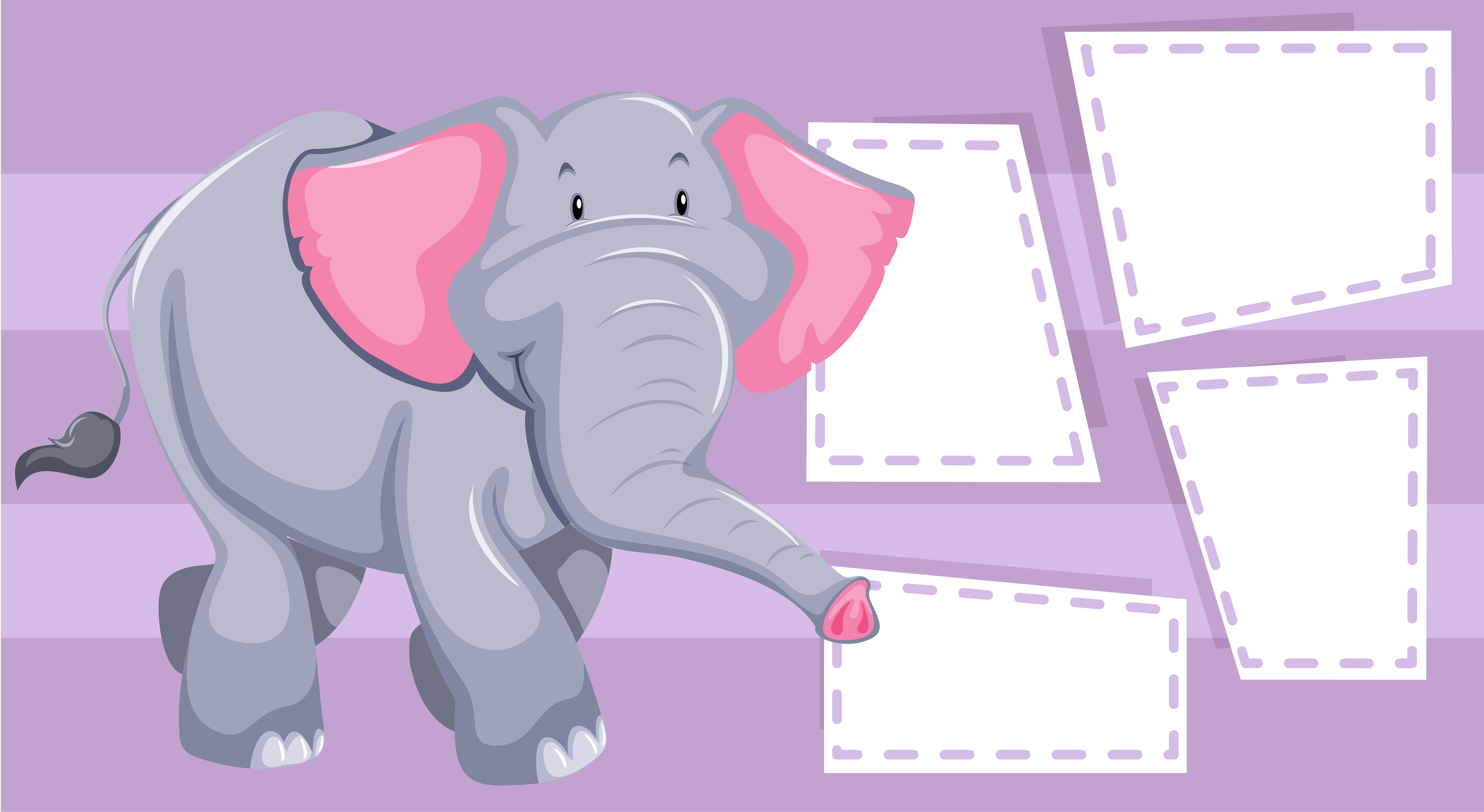 An elephant on blank note 366983 Vector Art at Vecteezy