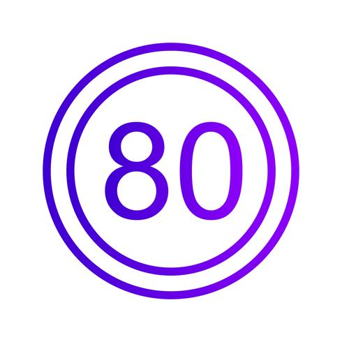 Vector Speed limit 80 Icon