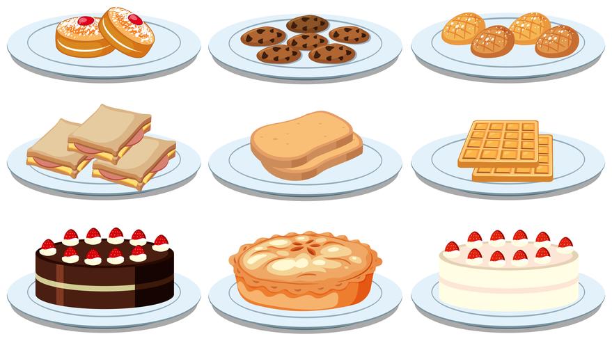 Set of different foods vector