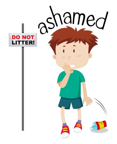 Young boy ashamed image vector