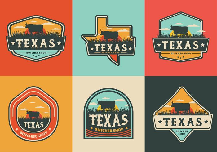 Paquete de vectores de la insignia de Texas