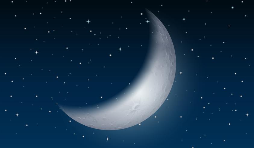 A moon on the sky vector