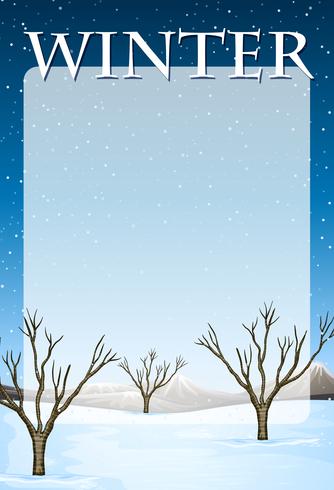 Border design with winter theme vector