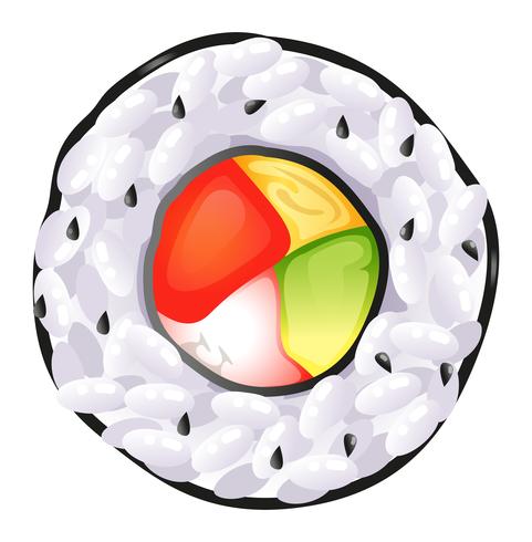 A sushi's topview vector