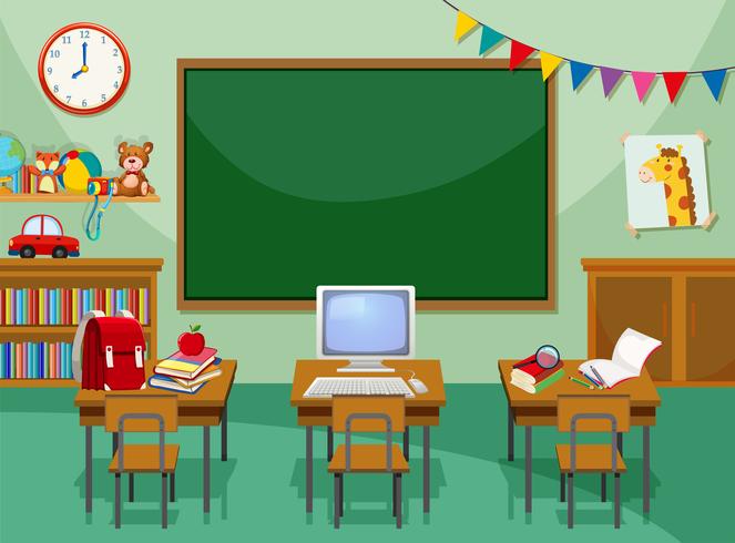 A empty computer classroom vector